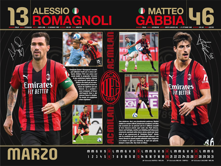 europublishing AC Milan Calendario Orizzontale da Collezione Ufficiale 2019