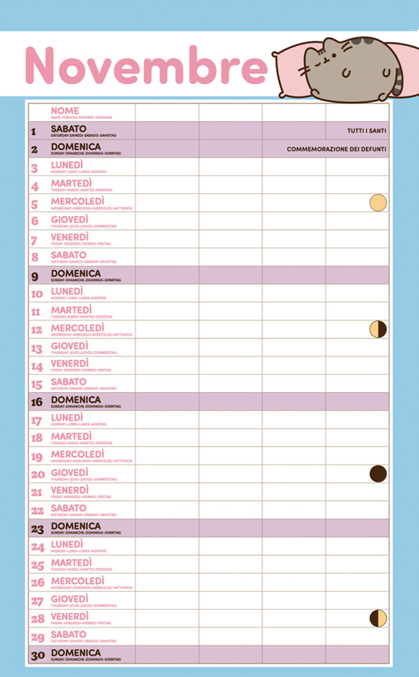 Calendario Agenda Pusheen 2027 - 14 mesi - immagine 3