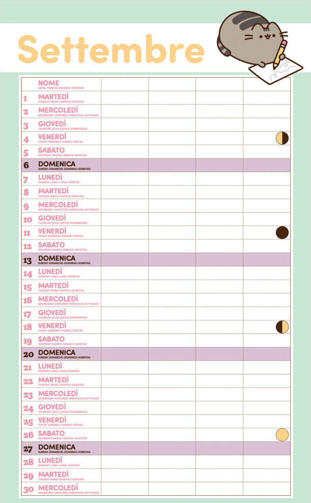 Calendario Agenda Pusheen 2027 - 14 mesi - immagine 4